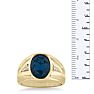 4 1/2ct Oval Created Sapphire and Diamond Men's Ring Crafted In Solid 14K Yellow Gold
 Image-5