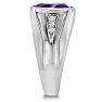4 1/2ct Oval Amethyst and Diamond Men's Ring Crafted In Solid White Gold Image-3