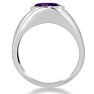 4 1/2ct Oval Amethyst and Diamond Men's Ring Crafted In Solid White Gold Image-4