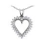 Diamond Heart Pendants: CLOSEOUT PRICE. 1ct Perfect Diamond Heart Pendant, 10k White Gold, 1 Star Diamonds Image-1