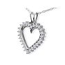 Diamond Heart Pendants: CLOSEOUT PRICE. 1ct Perfect Diamond Heart Pendant, 10k White Gold, 1 Star Diamonds Image-2
