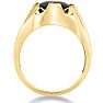 Oval Black Onyx and Diamond Men's Ring Crafted In Solid 14K Yellow Gold
 Image-4
