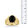 Oval Black Onyx and Diamond Men's Ring Crafted In Solid 14K Yellow Gold
 Image-5