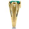4 1/2ct Oval Created Emerald and Diamond Men's Ring Crafted In Solid 14K Yellow Gold
 Image-3