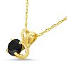 1/3ct Black Diamond Solitaire Pendant in 14k Yellow Gold Image-2