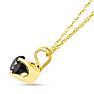 1/3ct Black Diamond Solitaire Pendant in 14k Yellow Gold Image-3