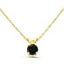 1/3ct Black Diamond Solitaire Pendant in 14k Yellow Gold Image-4