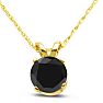 3/4ct Black Diamond Solitaire Pendant in 14k Yellow Gold Image-1