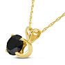3/4ct Black Diamond Solitaire Pendant in 14k Yellow Gold Image-2