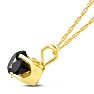 3/4ct Black Diamond Solitaire Pendant in 14k Yellow Gold Image-3