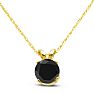 3/4ct Black Diamond Solitaire Pendant in 14k Yellow Gold Image-4