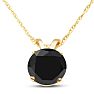 1ct Black Diamond Solitaire Pendant in Yellow Gold Image-1