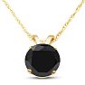 1ct Black Diamond Solitaire Pendant in 14k Yellow Gold Image-1