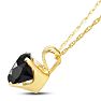 1ct Black Diamond Solitaire Pendant in 14k Yellow Gold Image-3