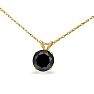 1 1/2ct Black Diamond Solitaire Pendant in Yellow Gold Image-2