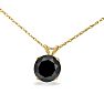 2ct Black Diamond Solitaire Pendant in 14k Yellow Gold Image-2