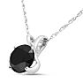 1/2ct Black Diamond Solitaire Pendant in Sterling Silver Image-2