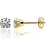 1 Carat Diamond Stud Earrings In 14 Karat Yellow Gold Image-1