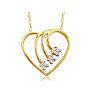Fine Diamond Spray Heart Pendant, 14k Yellow Gold Image-1