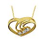 Fine Diamond Spray Heart Pendant, 14k Yellow Gold Image-3