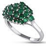 1.30ct Emerald Cluster Ring Crafted In Solid Sterling Silver Image-2