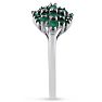 1.30ct Emerald Cluster Ring Crafted In Solid Sterling Silver Image-4