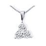 1/8ct Three Diamond Triangle Style Diamond Pendant In 14k White Gold Image-1