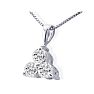 1/8ct Three Diamond Triangle Style Diamond Pendant In 14k White Gold Image-2