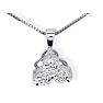 1/8ct Three Diamond Triangle Style Diamond Pendant In 14k White Gold Image-3