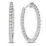 2ct Endless Diamond Hoop Earrings Crafted In Solid 14 Karat White Gold Image-1