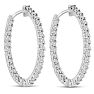 2ct Endless Diamond Hoop Earrings Crafted In Solid 14 Karat White Gold Image-2