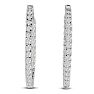 2ct Endless Diamond Hoop Earrings Crafted In Solid 14 Karat White Gold Image-3