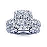 2 1/4 Carat Princess Halo Diamond Bridal Set in 14k White Gold Image-1