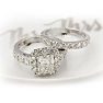 2 1/4 Carat Princess Halo Diamond Bridal Set in 14k White Gold Image-6