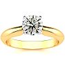 1 Carat Diamond Round Engagement Rings In 14K Yellow Gold Image-1