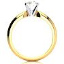 1 Carat Diamond Round Engagement Rings In 14K Yellow Gold Image-2