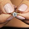 1 Carat Diamond Round Engagement Rings In 14K Yellow Gold Image-3