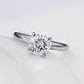 1 Carat Diamond Round Engagement Rings In 14K White Gold Image-3