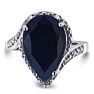 7ct Pear Shape Sapphire And Diamond Ring Crafted In Solid Sterling Silver Image-1