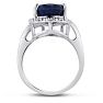 7ct Pear Shape Sapphire And Diamond Ring Crafted In Solid Sterling Silver Image-2