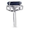 7ct Pear Shape Sapphire And Diamond Ring Crafted In Solid Sterling Silver Image-3