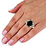 7ct Oval Shape Emerald And Diamond Ring Crafted In Solid Sterling Silver Image-5