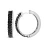1ct Black Diamond Pave Hoop Earrings
 Image-1