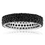 2ct Black Diamond Triple Row Eternity Band Crafted in Solid Sterling Silver, Only Size 5 Left! Image-1