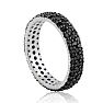 2ct Black Diamond Triple Row Eternity Band Crafted in Solid Sterling Silver, Only Size 5 Left! Image-4