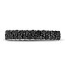 1 1/3ct Black Diamond Double Row Eternity Band Crafted In Solid Sterling Silver, Image-1