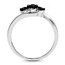 3/8ct Triple Black Diamond Ring Crafted In Solid Sterling Silver Image-2
