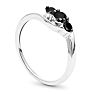 3/8ct Triple Black Diamond Ring Crafted In Solid Sterling Silver Image-3