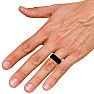 8 MM Black High Polish Men's Titanium Ring Wedding Band Image-6