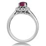 1 1/4ct Oval Ruby and Diamond Ring Crafted In Solid 14K White Gold Image-4